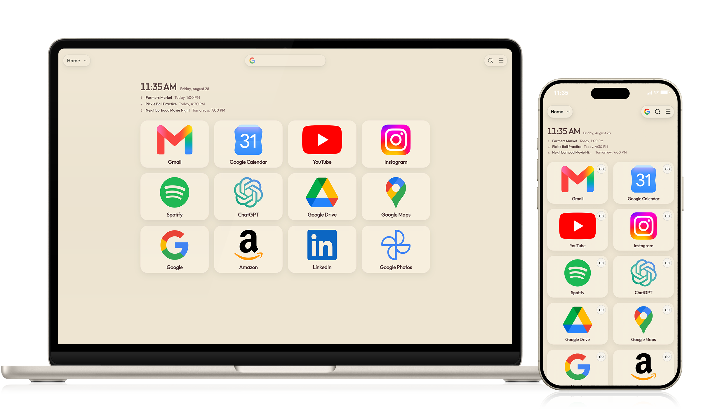 SpeedGrid running together on a MacBook and iPhone